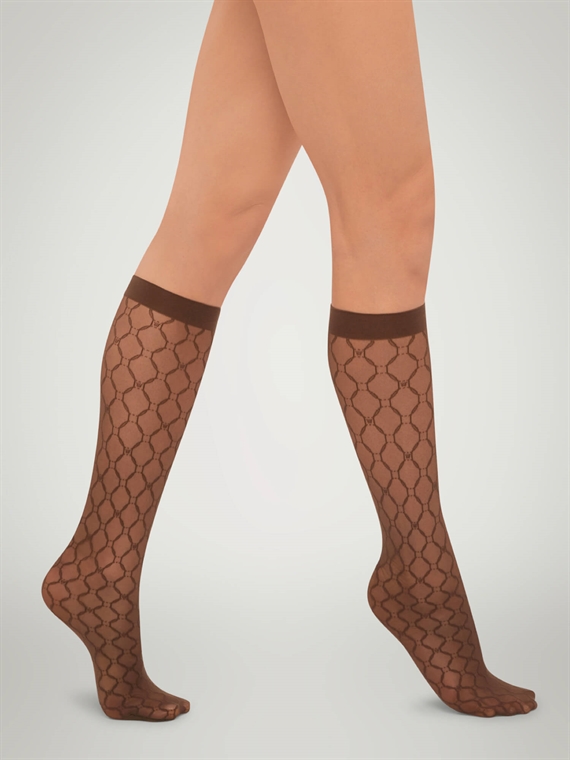 Wolford Monogram Knee-Highs, Umber 